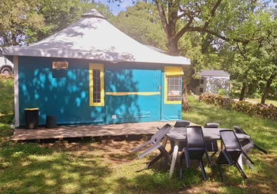 Bungalow for rent at Le Bel Air campsite in the Lot