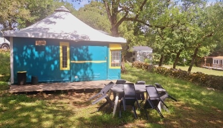 Bungalow toilé en location au camping dans le Lot, Le Bel Air, au cœur du Quercy