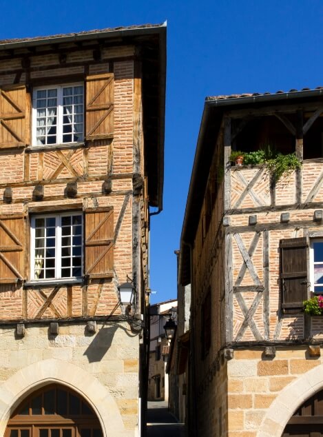 The medieval town of Figeac, a tourist destination in the Lot region, near Le Bel Air campsite