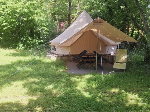 Tente Sibley en location au camping dans le Lot Le Bel Air